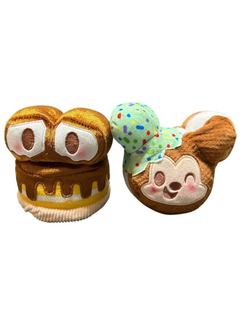 2 Disney Munchlings Plush WALL-E Chocolate Dipped Sponge Cake & Mickey Mint Chip
